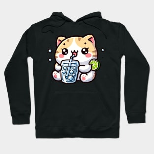 cute cat drinking soda Hoodie